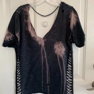 Affliction Standard Series Distressed Tie-Dyed T-Shirt Ladie's Size Large